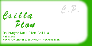 csilla plon business card